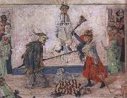 James Ensor Skeletons Fighting over a Hanged Man oil painting